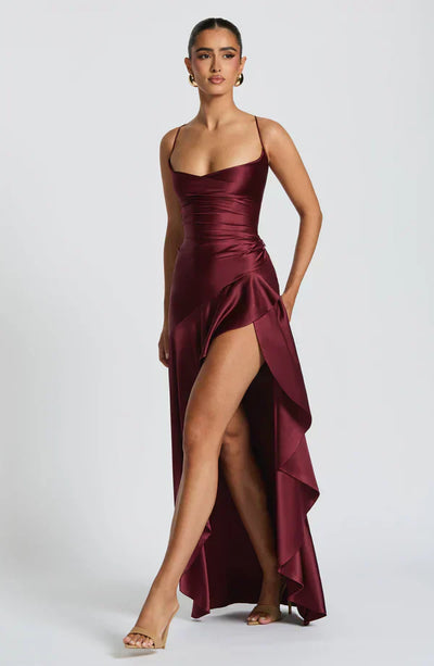 ISLA MAXI DRESS – CHERRY LACQUER